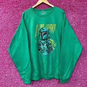 Star Wars Boba Fett Bounty Hunter Graphic Crewneck Sweatshirt XXL
